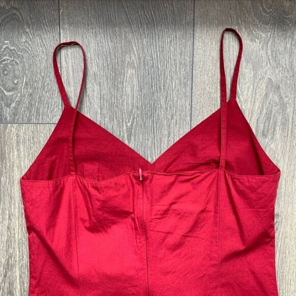 Y2k 2000s H&M Hennes Women's Mini Dress Sleeveless Straight Fit 90s Red Size 8 - Picture 6 of 15
